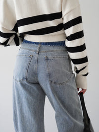 Two Tone Contrast Jeans