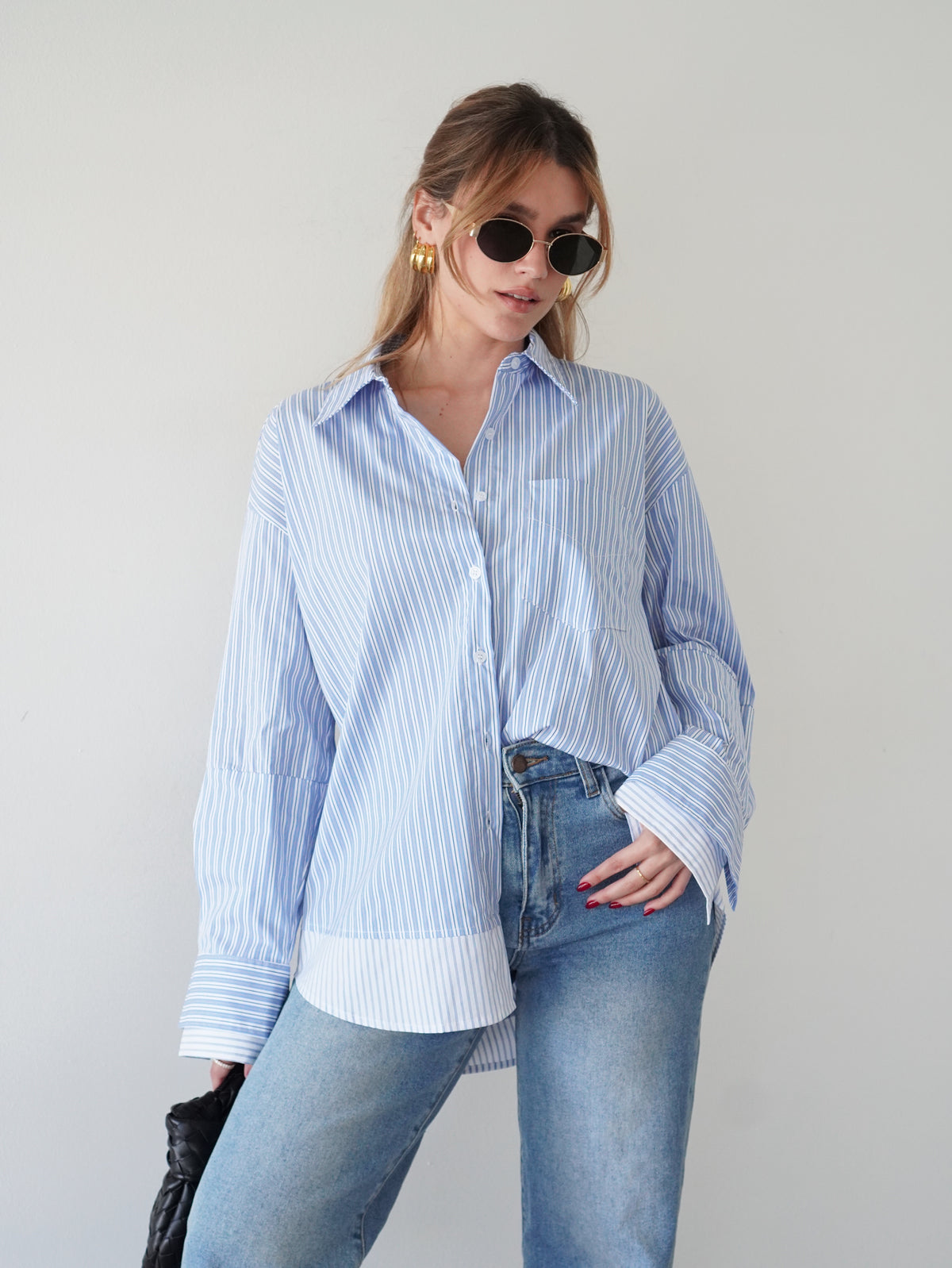 Contrast Striped Button Down Shirt