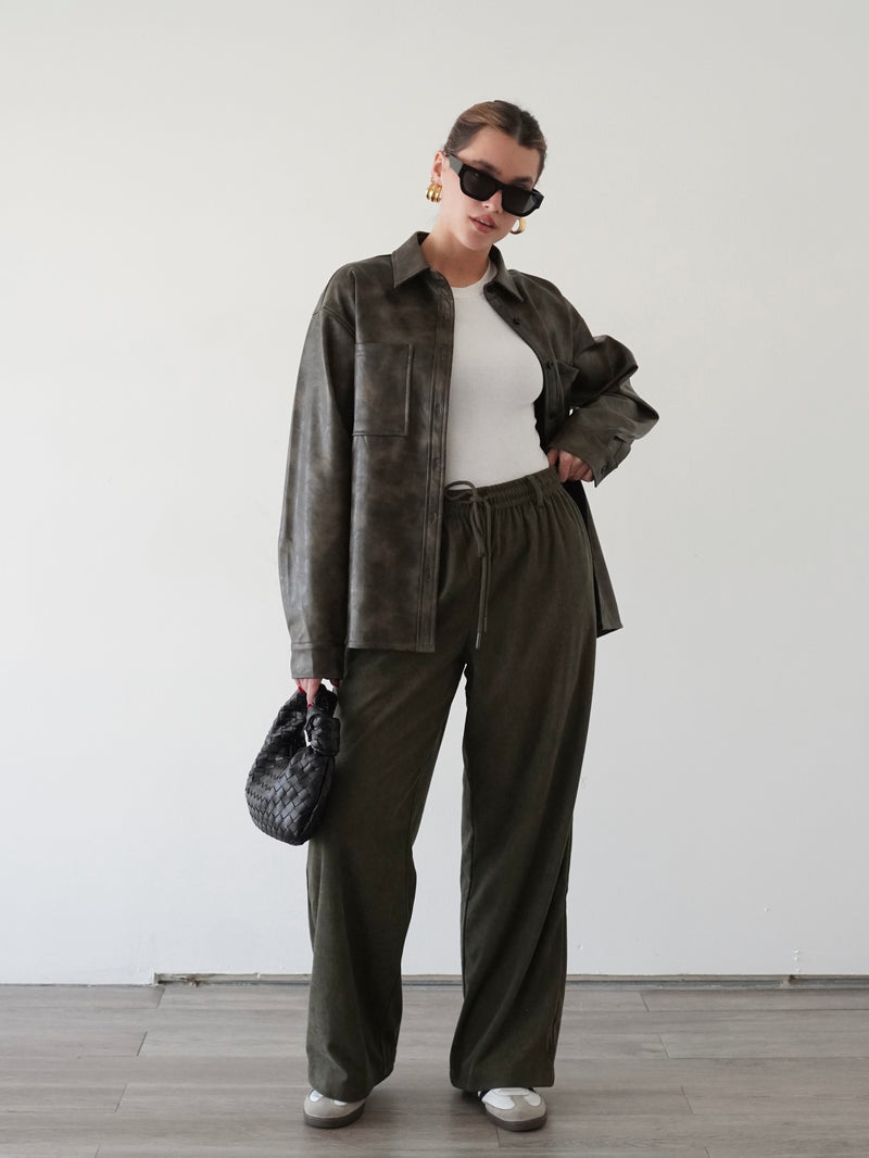 Olive Wide Leg Pants