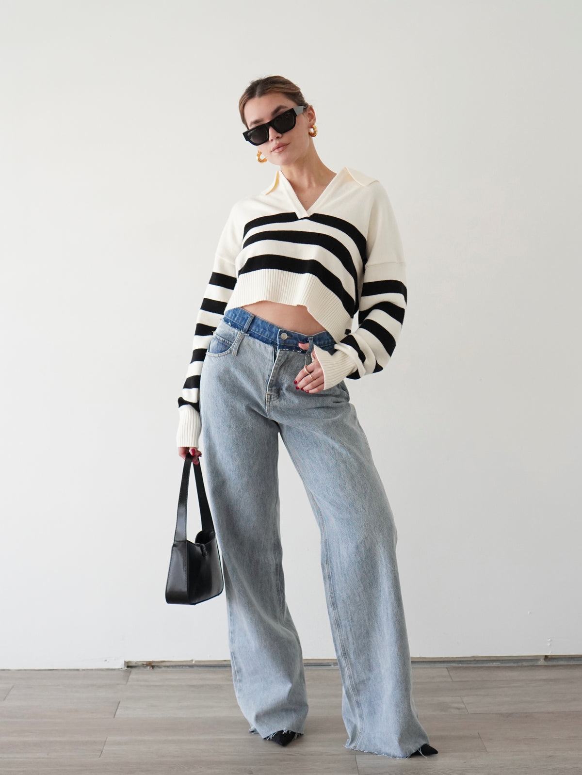 Two Tone Contrast Jeans