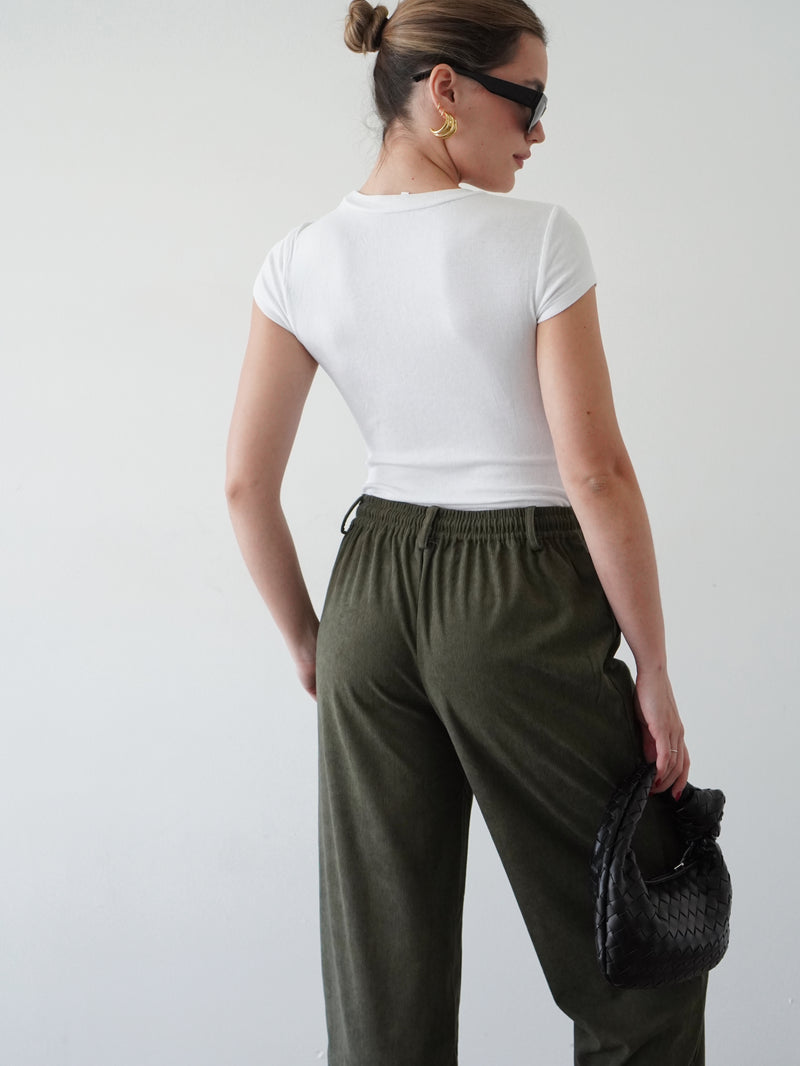 Olive Wide Leg Pants