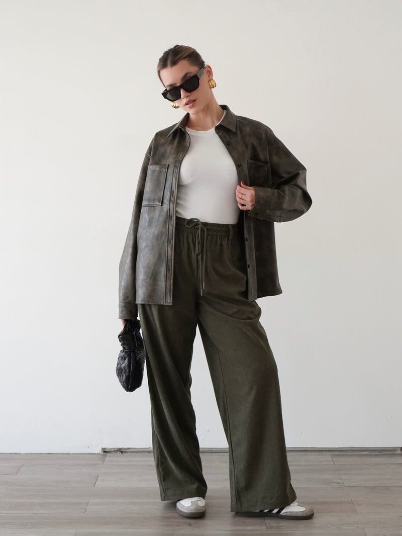 Olive Wide Leg Pants