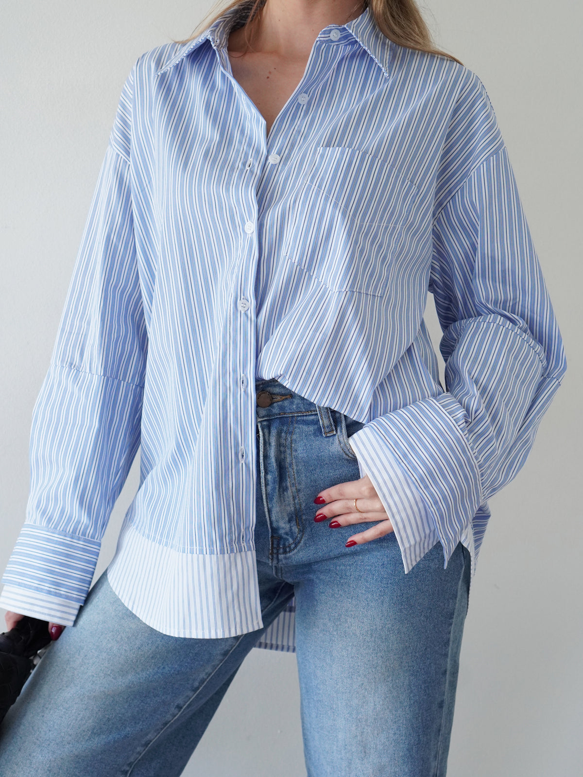 Contrast Striped Button Down Shirt